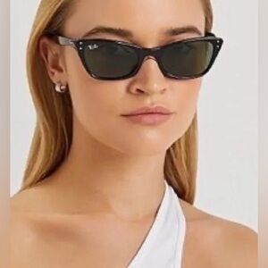 Womens Black Cateye Sunglasses Ray-Ban Lady Burbank RB2299 901/31 52-20-140 3N